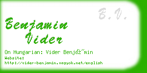 benjamin vider business card
